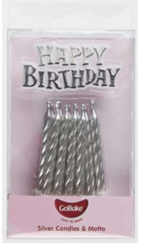 Silver Twist Candles with Motto - Click Image to Close